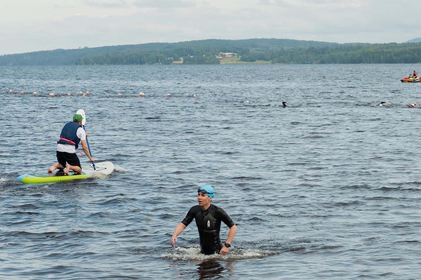 Triathlon in the lake Fryken