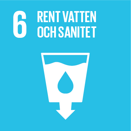 Globala målen - mål nummer 6 logo: Rent vatten och sanitet för alla